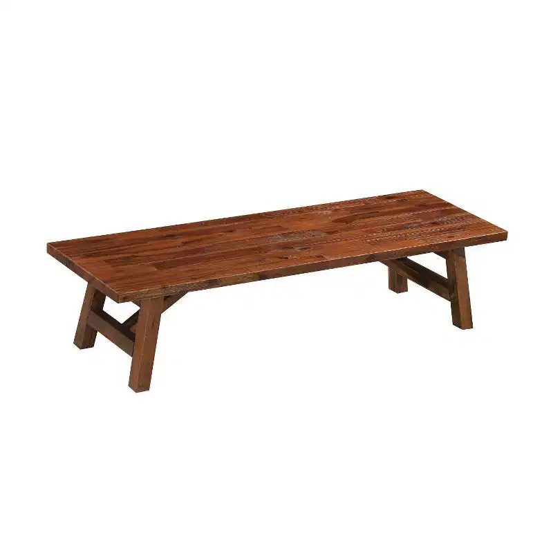 Rasmus Acacia Wood Accent Plant Table Wire Brushed Finish Chestnut - Boraam: Mid-Century Modern, Indoor Use Only