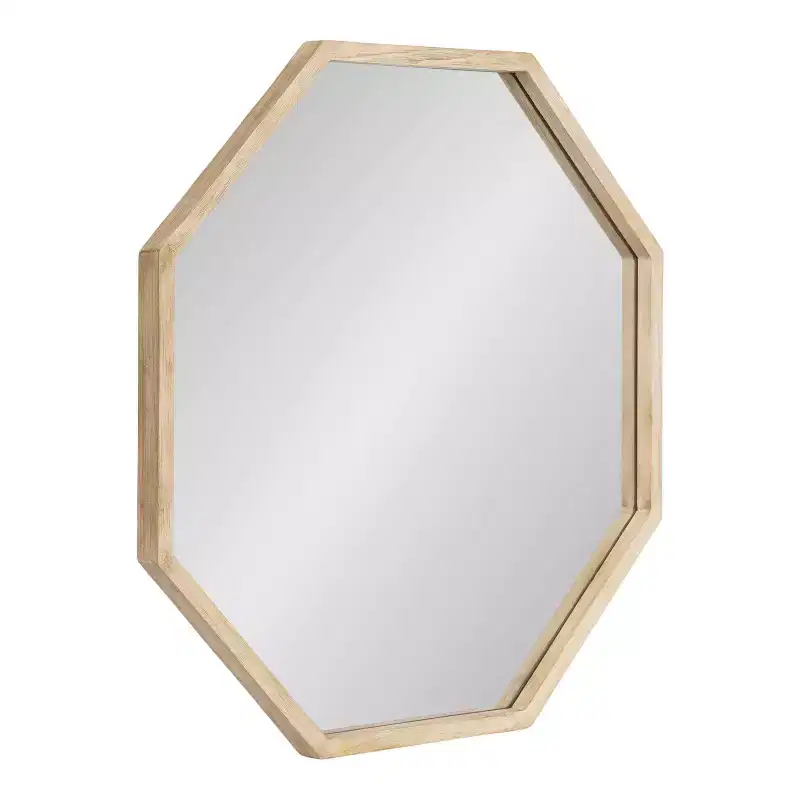 Kate & Laurel All Things Decor 28"x28" Occonor Wall Mirror Wood Natural: Modern Transitional Style, No Assembly Required
