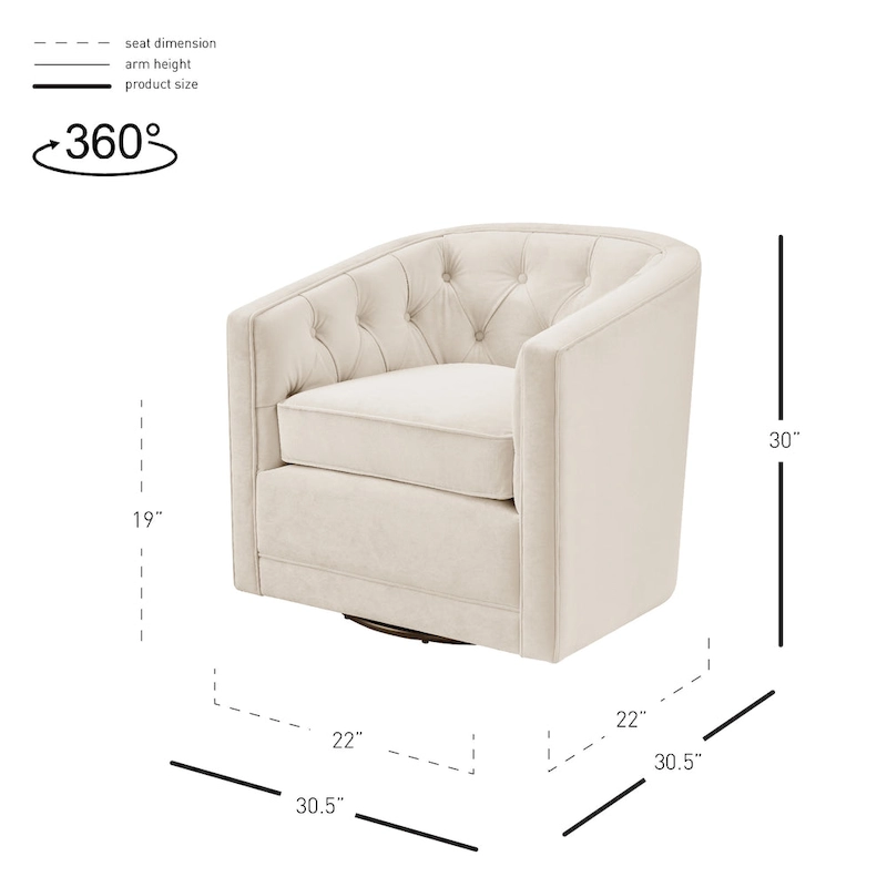 Walsh Fabric Swivel Barrel Chair