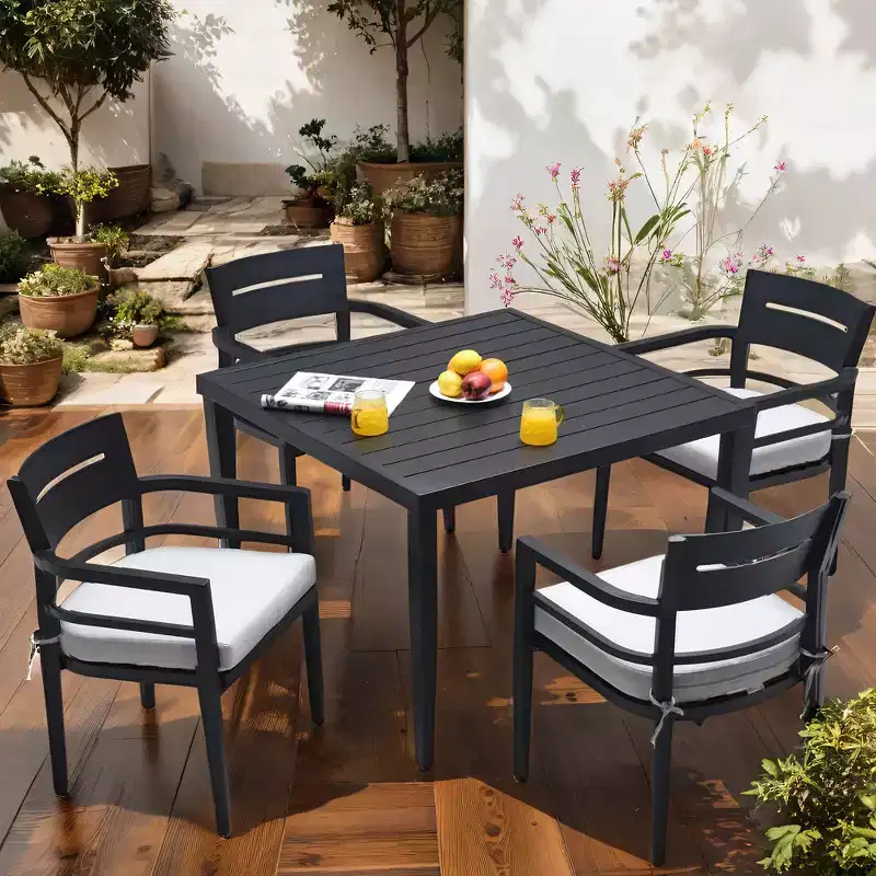 Lightweight Aluminum Frame Square Table For Lawn, Garden,