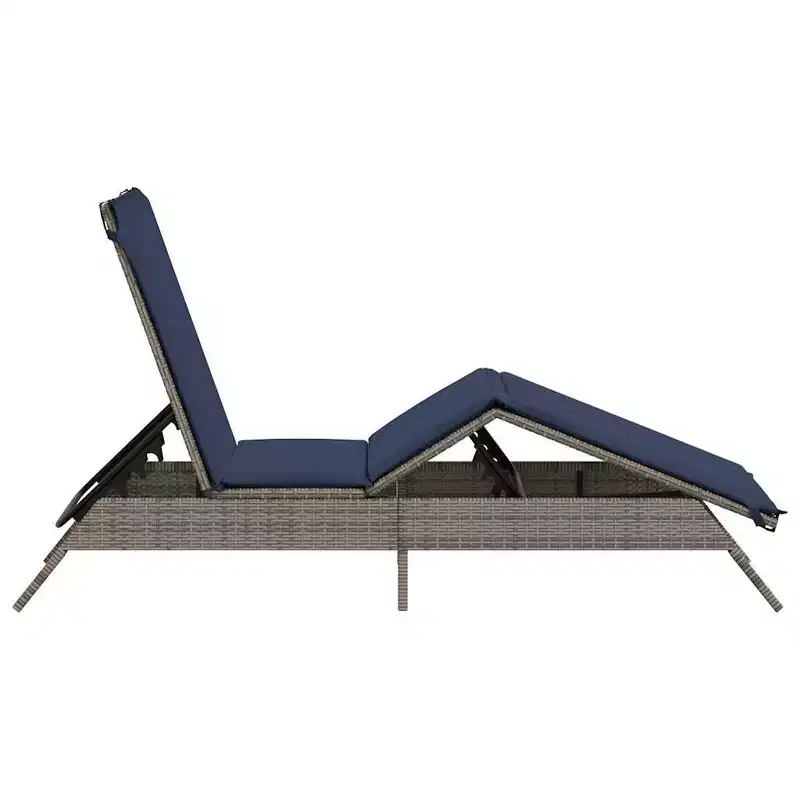 vidaXL Patio Sun Lounger PE rattan Extra Long Adjustable Footrests