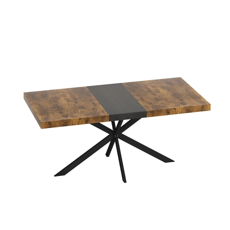 Retro Rectangular Dining Table with Carole Top and Black Embossed Center Plate