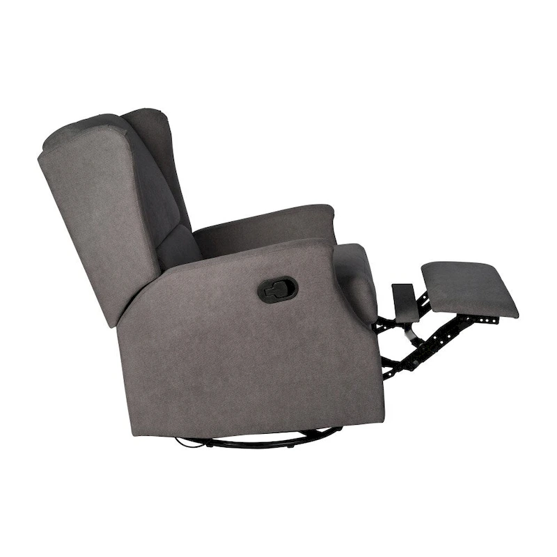 Wingback Upholstered Manual Recline Rocking Swivel Glider Chair