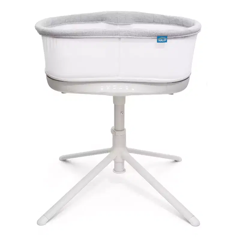 HALO BassiNest Connected Swivel Sleeper 3.0 Smart Baby Bassinet - Gray: Adjustable Height, 360-Degree Swivel, Vibration, Sounds and Songs