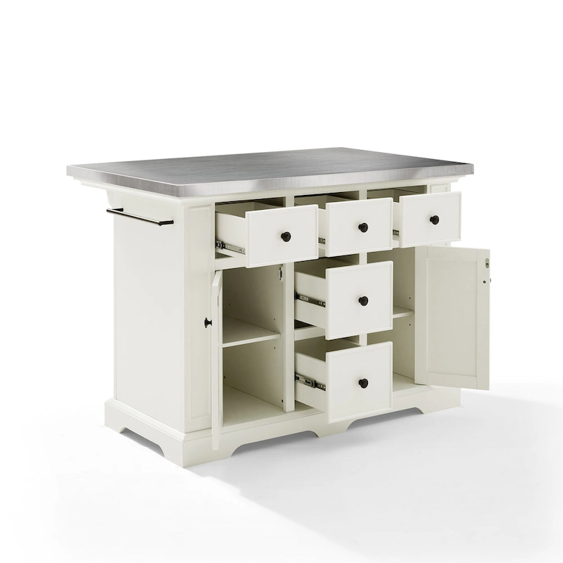 Crosley Julia Stainless Steel Top Kitchen Island - 50 W x32 D x 36 H