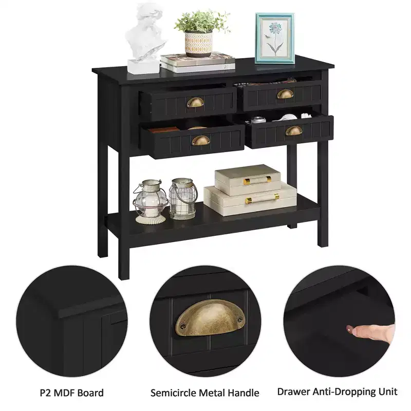 Yaheetech 4-Drawer Console Table Entryway Table