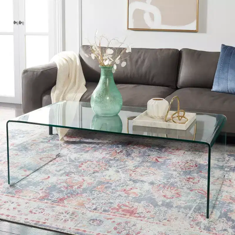 Willowith Glass Coffee Table - Clear - Safavieh