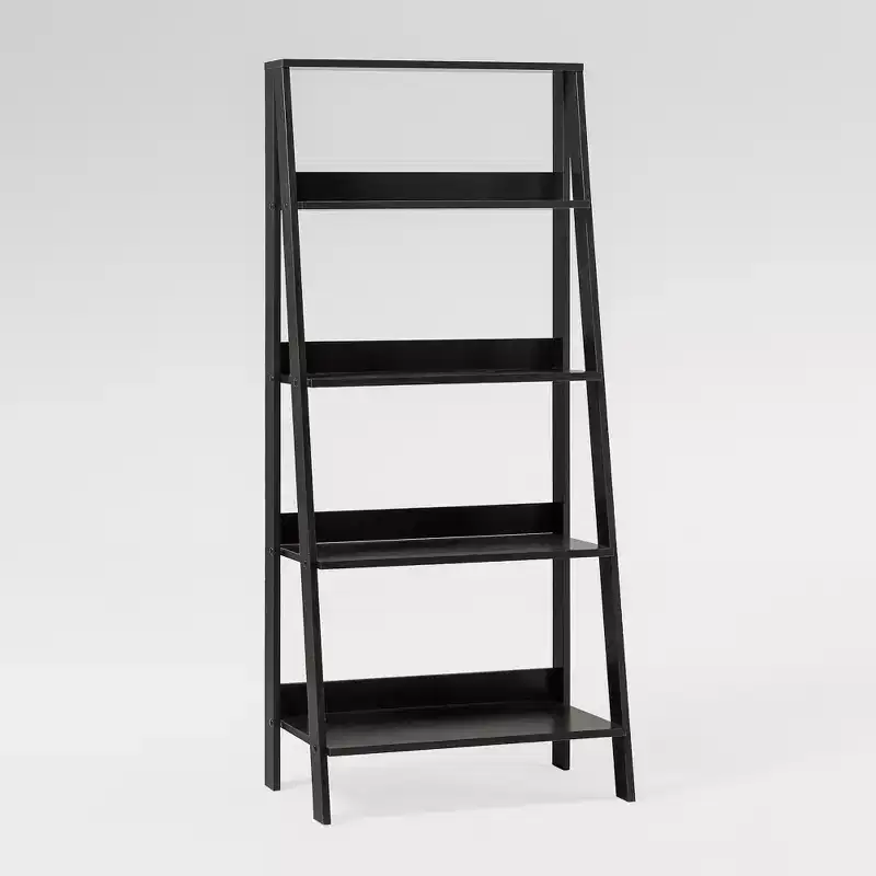 55 Wood 4 Shelf Ladder Bookshelf