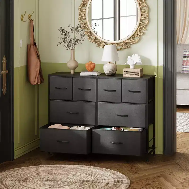 8-Drawer Wide Fabric Dresser, Storage Chest for Bedroom, Closet & Entryway