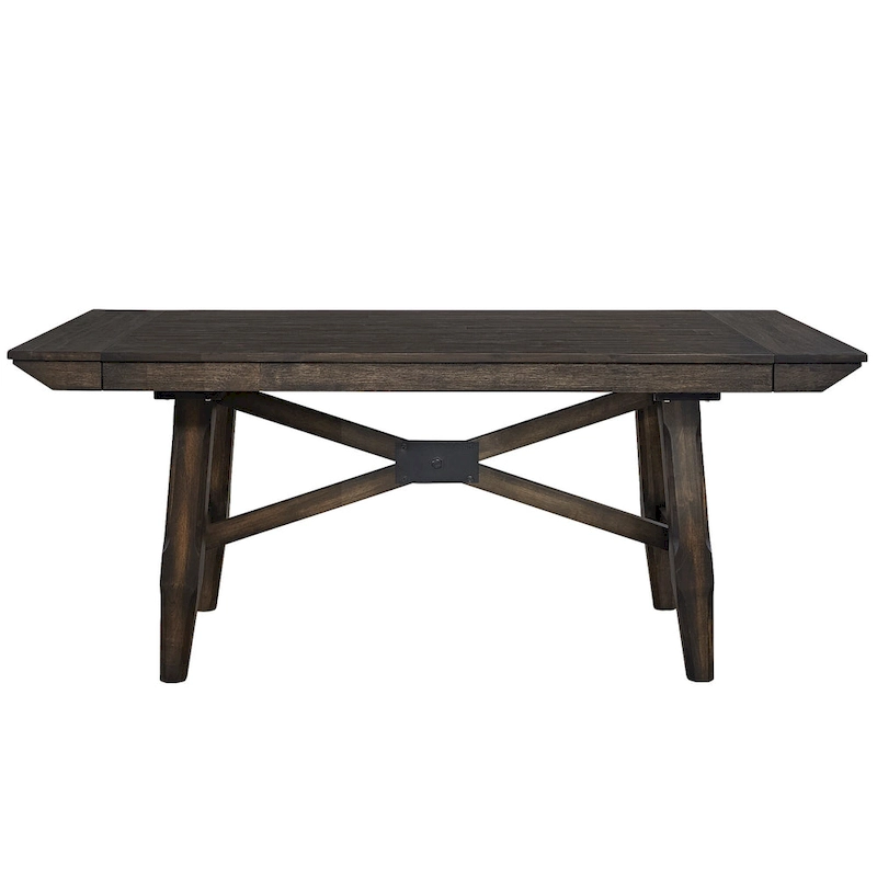 Double Bridge Dark Chestnut Optional 6 Piece Trestle Table Set