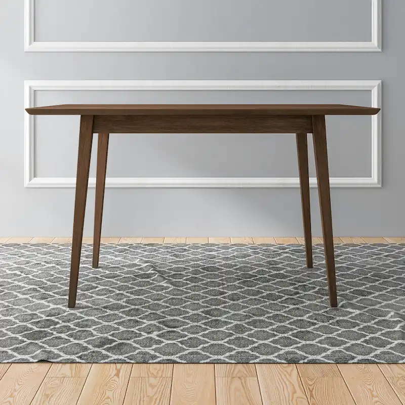Alda Mid-Century Modern Rectangular Solid Wood Dining Table
