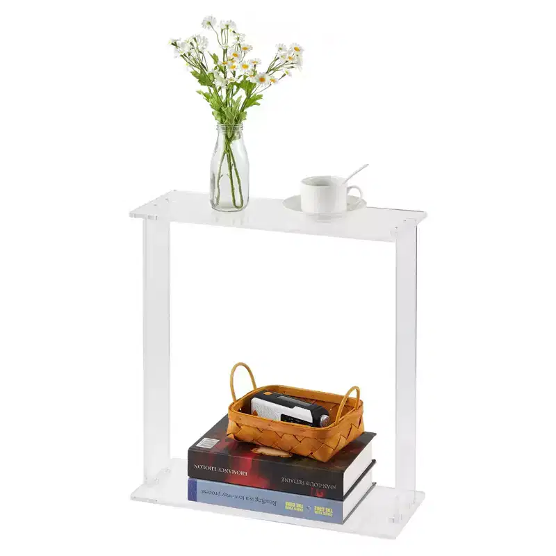 Modern Acrylic Console Table Transparent Narrow Side Table (for Living Room/Dining Room/Entryway)