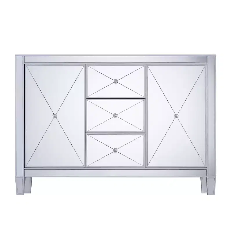 Mirage 3-Drawer Mirrored Cabinet - Silver - SEI