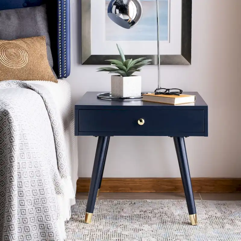 Sunny Mid-Century Gold Cap End Table - 24Wx24Dx22H