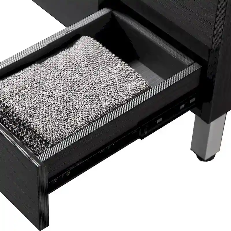 32 inch MDF black bathroom cabinet with sink - 32*32*20.4