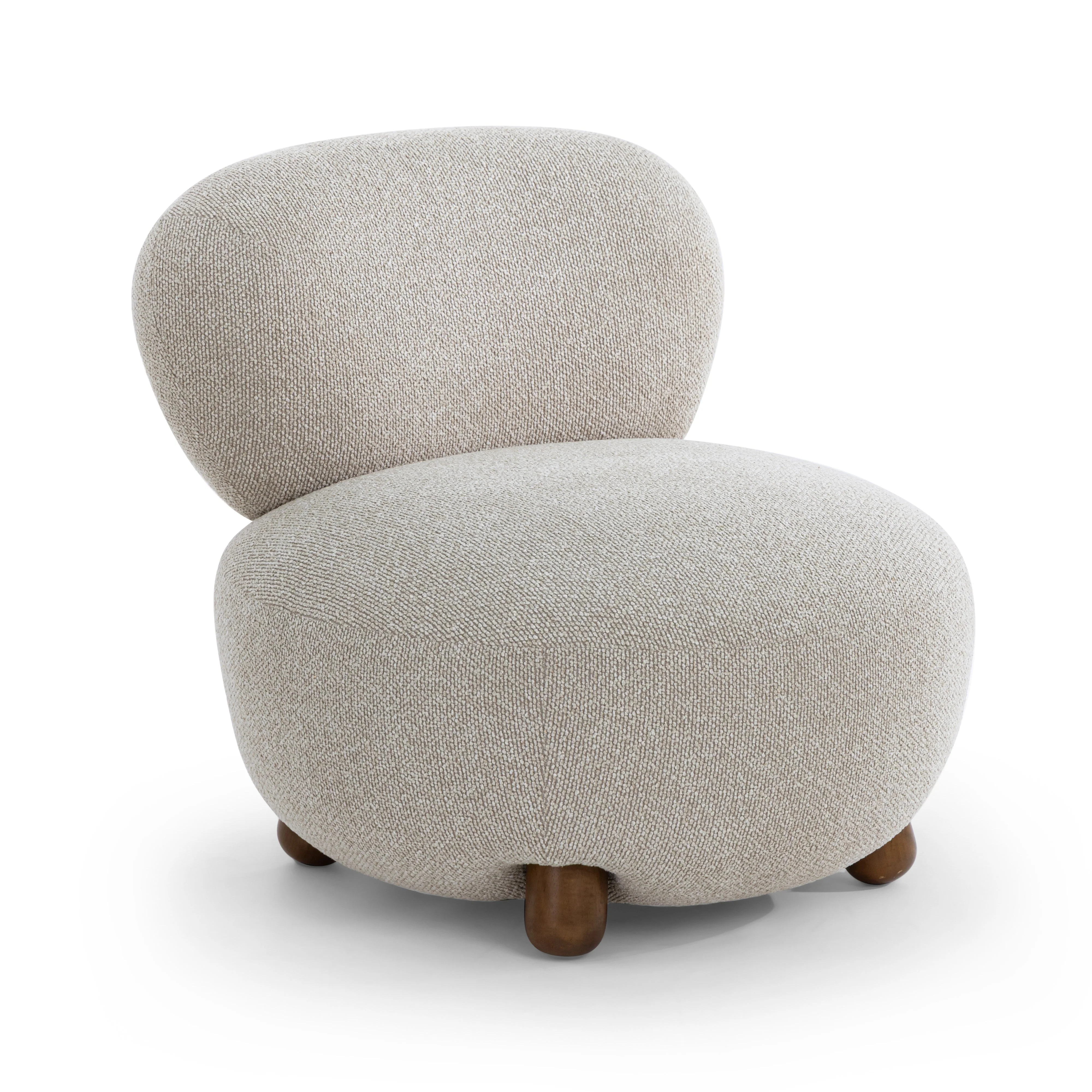 Warm Grey Performance Boucle Accent Chair