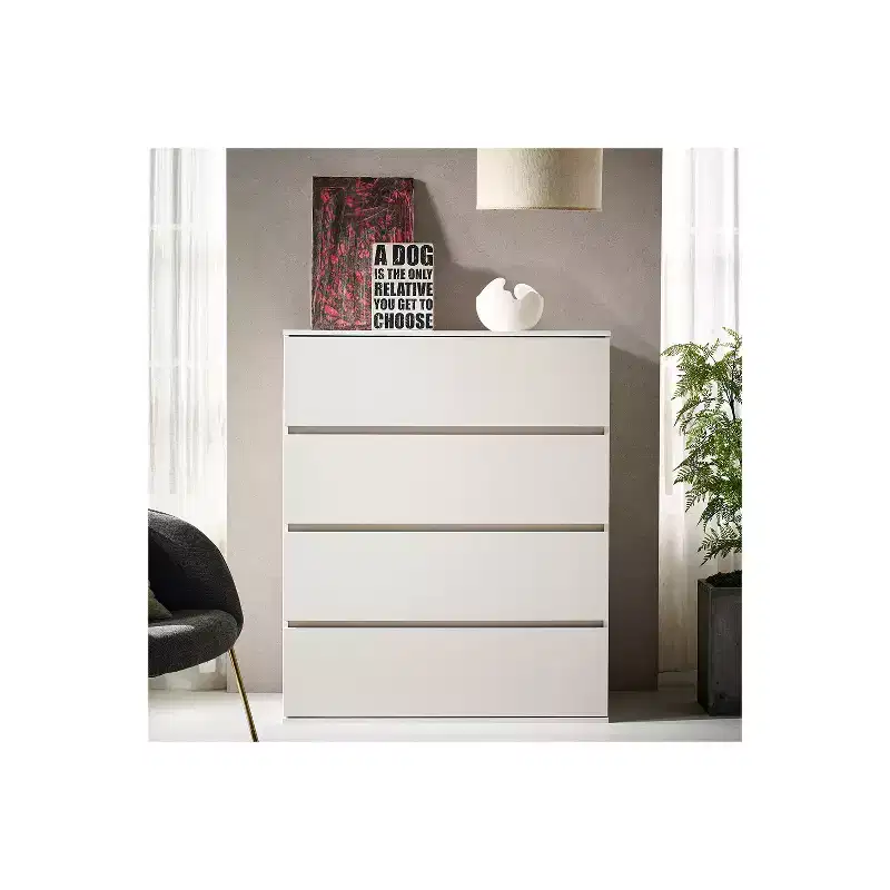 HomeStock Liv Four-Drawer Contemporary Wood Chest