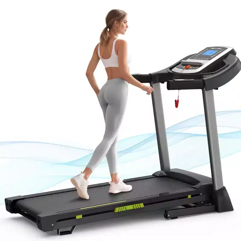 Okak Foldable Walking Pad Treadmill with 8 Shock Absorbers, Portable Treadmill with 12 Programs, Compact Treadmill for Home, Black