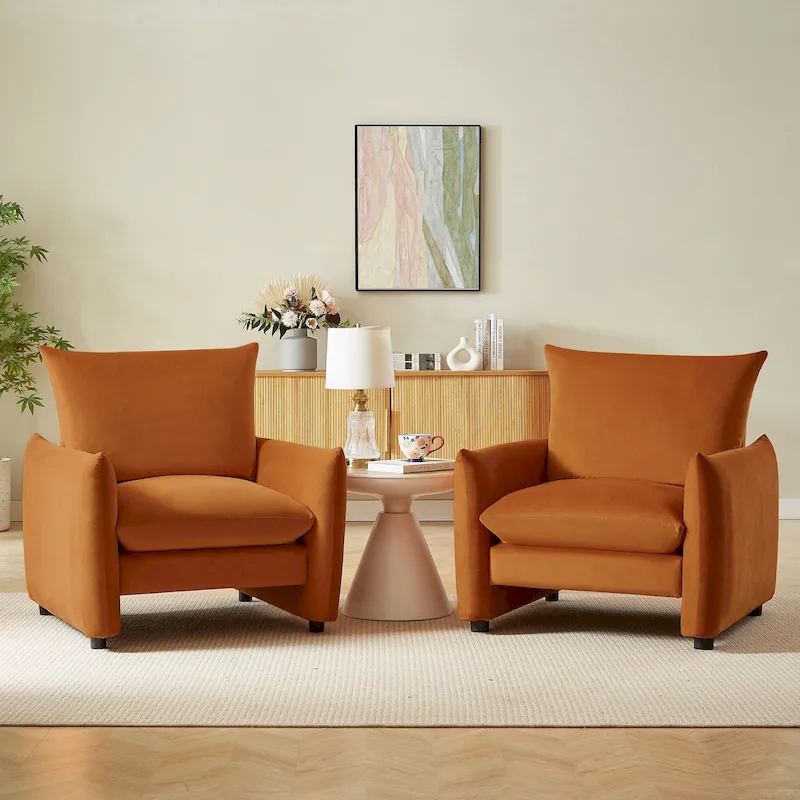 Lilian 33inW Modern Armchair Accent Chair Sofa Lounge Chair(Set of 2)