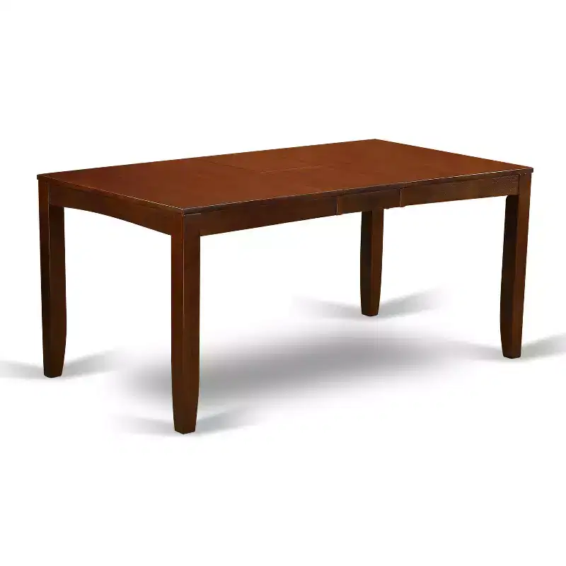 HomeStock Dining Table Set With Butterfly Leaf & 4 Linen Chairs - Espresso Finish