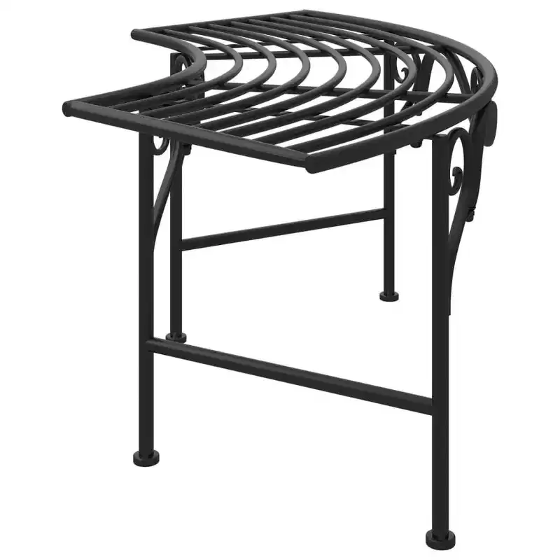 vidaXL - Tree Bench Black Steel - 44.5 Patio Garden Seat