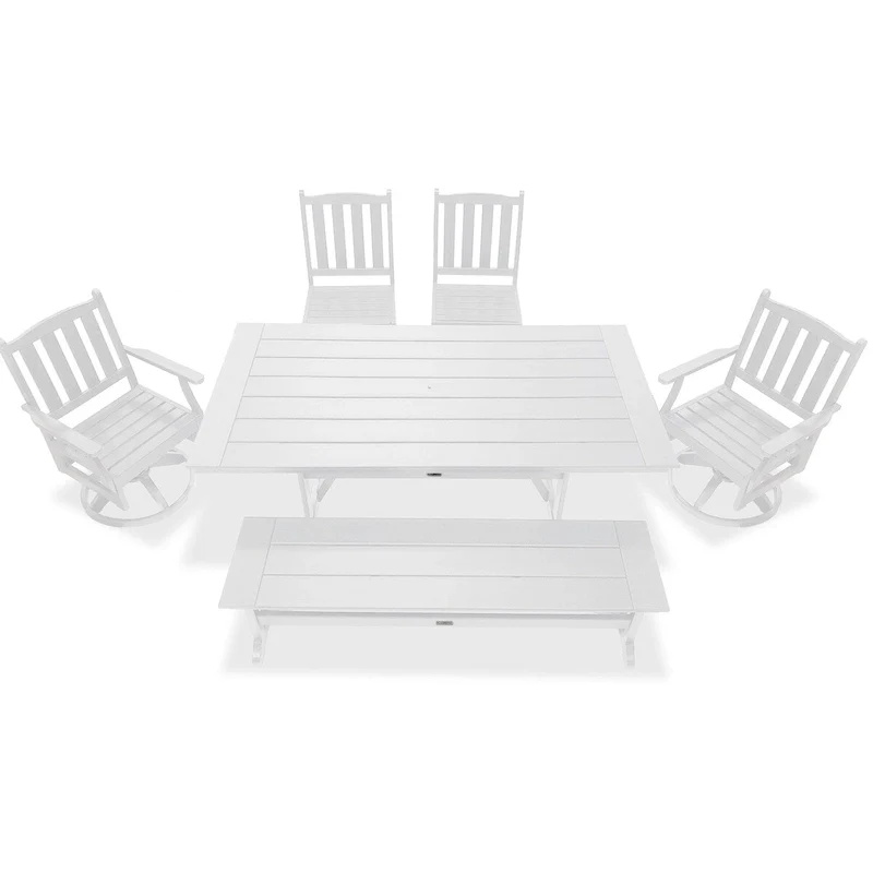 LuXeo Tuscany HDPE Swivel Dining 6-Piece Set