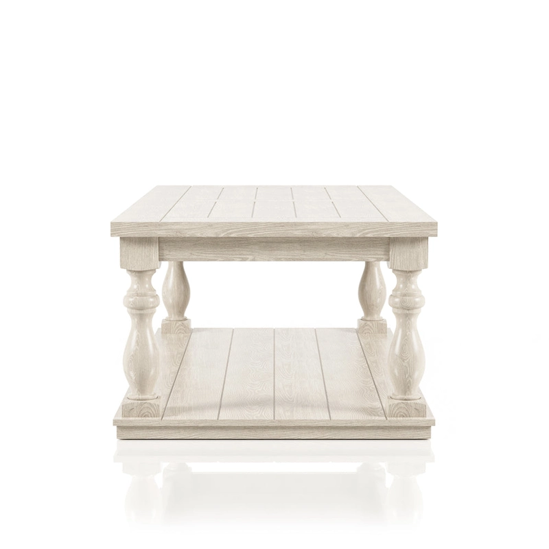 Tost Rustic White 52-inch Wood 1-Shelf Coffee Table by Furniture of America