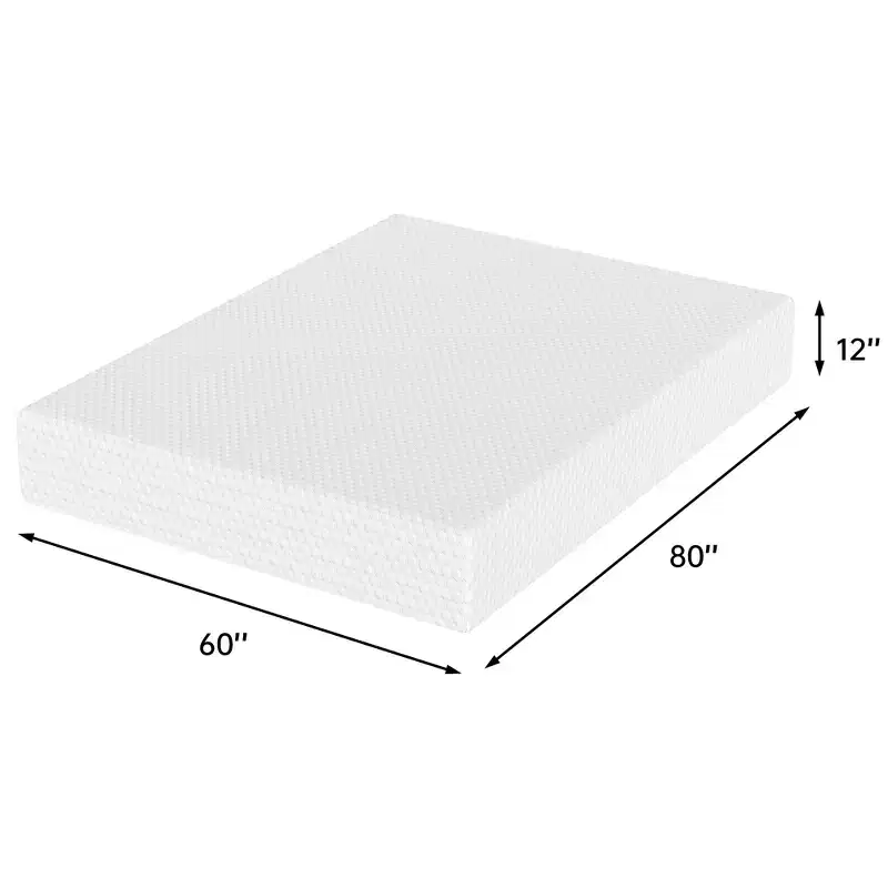 EHMKNP 12 inch Queen Sizes Mattress for Adult Teenager Single, Cooling Memory Foam Mattress,Removable Washable Cover, Medium Firm