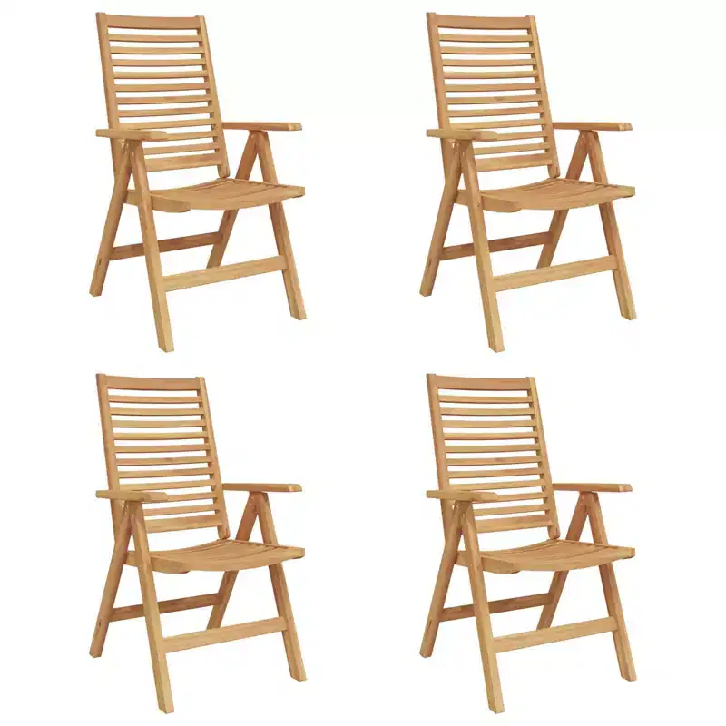 vidaXL Garden Chair 4 pcs 52 x 64.5 x 108 cm Solid teak wood