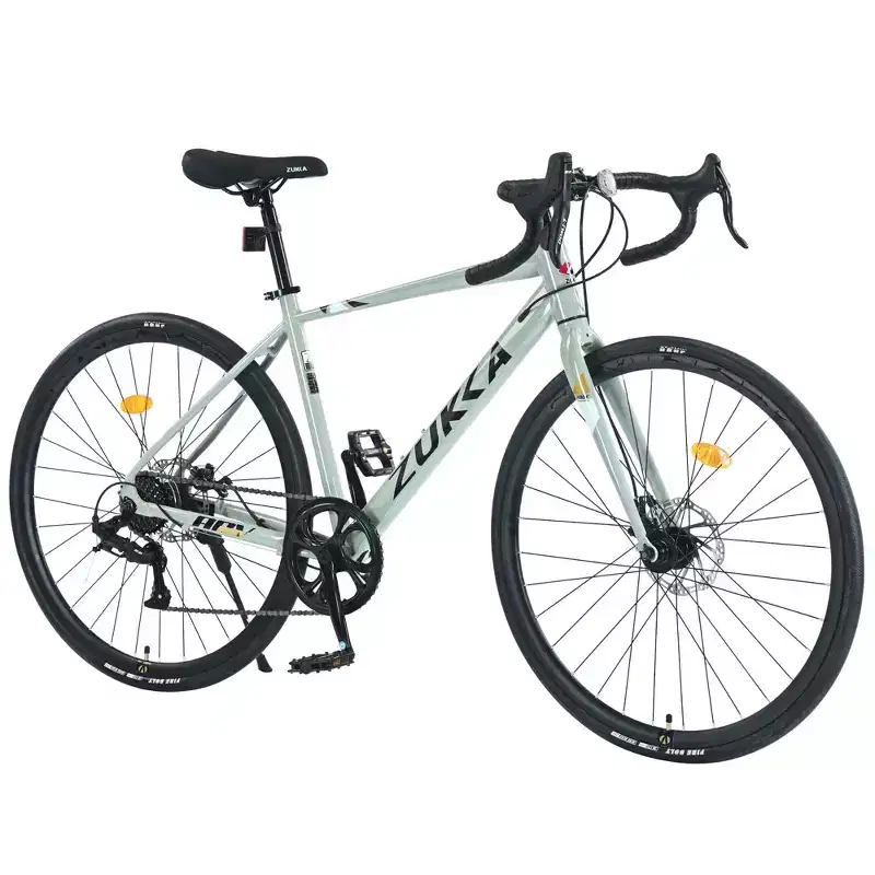 Okak 700C Road Bike with 7 Speed System, Adult Bike with Aluminum Alloy Frame and Rim, Disk Brake Bicycle for Men and Women
