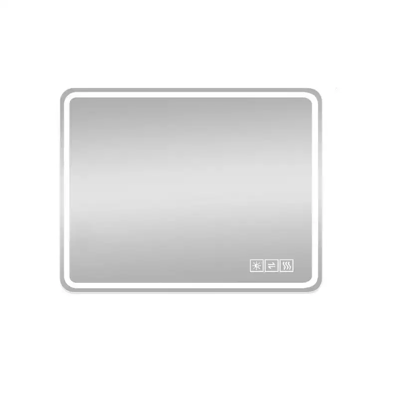 LED Bathroom Mirror Vanity Mirrors with Front Lights Wall Mounted Anti-Fog Frameless Mirror with Light Copper-Free Silver
