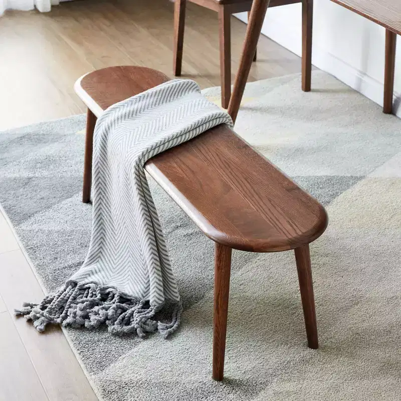 Dining Bench, 47.2 Inch Indoor Kitchen Table Bench, Entryway Shoe Rack Bench, Oak Wood Benches for Living Room, Dinning Room, Hallway