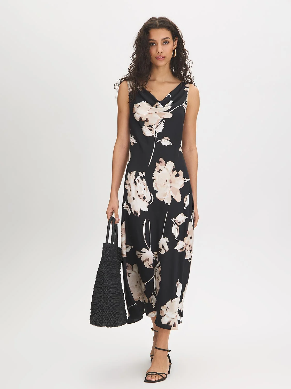 Floral Cowl Neck Dress
