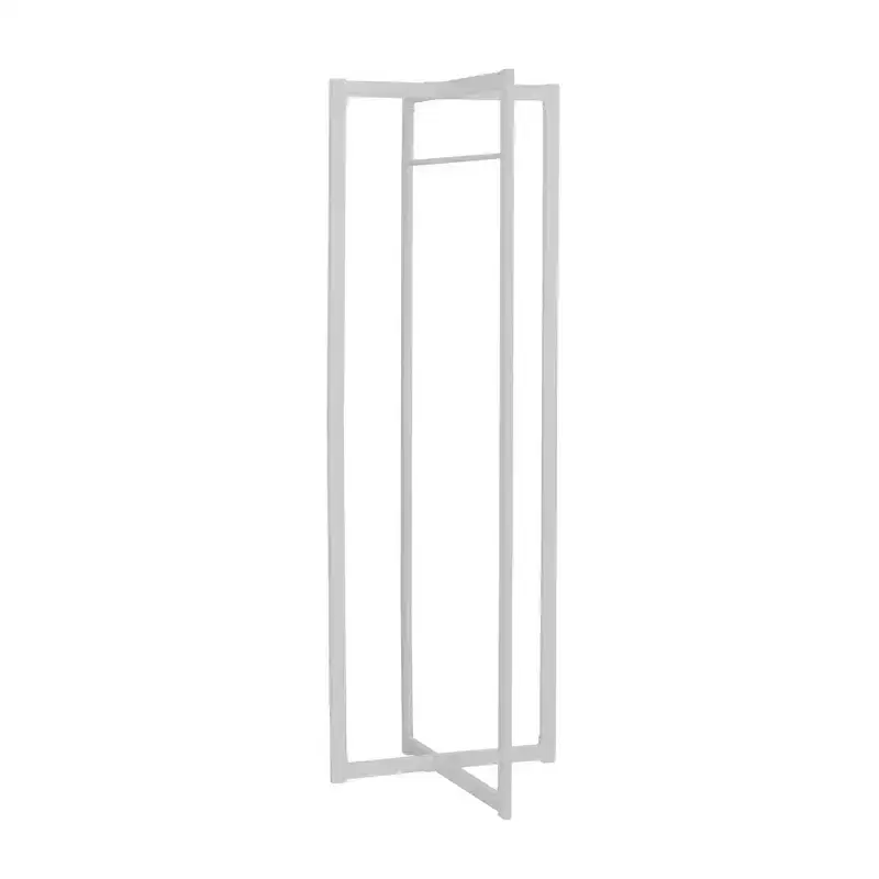 White Metal Freestanding Coat Rack with Hanging Bar, Single Hook, 1-Person