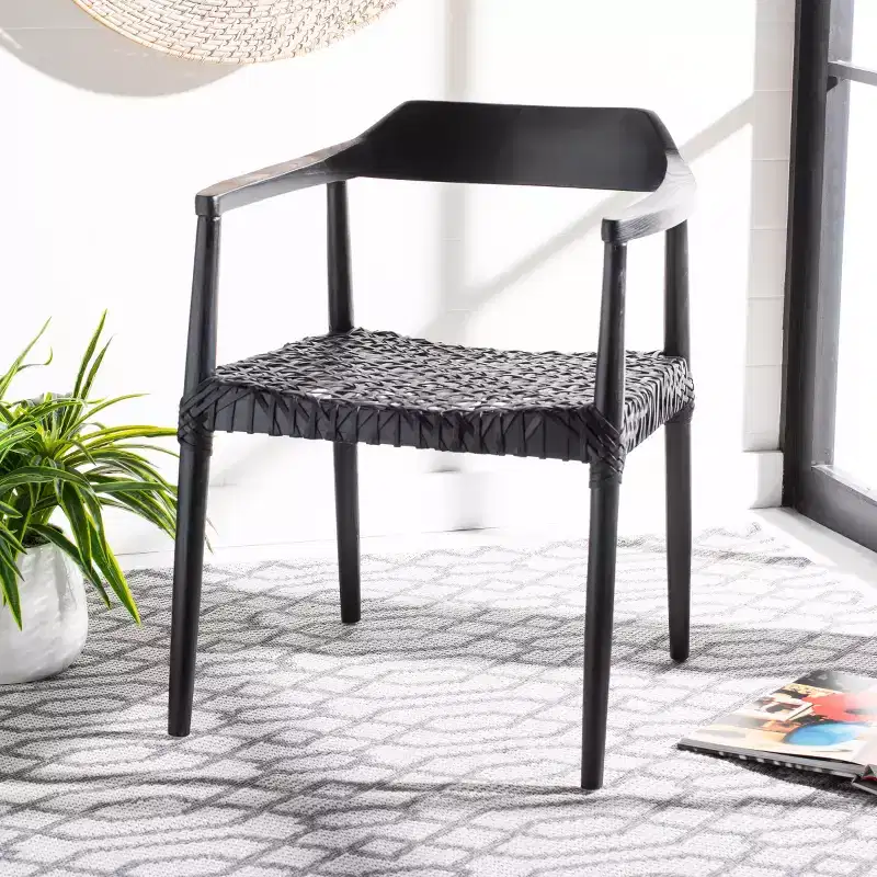Munro Leather Woven Accent Chair - ACH1005 - Safavieh