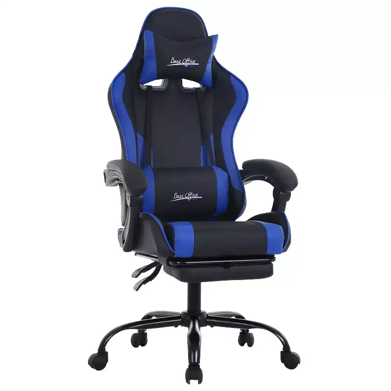 Gaming Chair Office Computer Desk Chair with Footrest and Lumbar Support