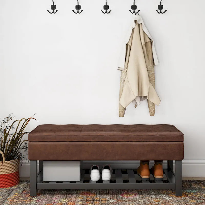 44 inch Wide Transitional Rectangle Ottoman Bench