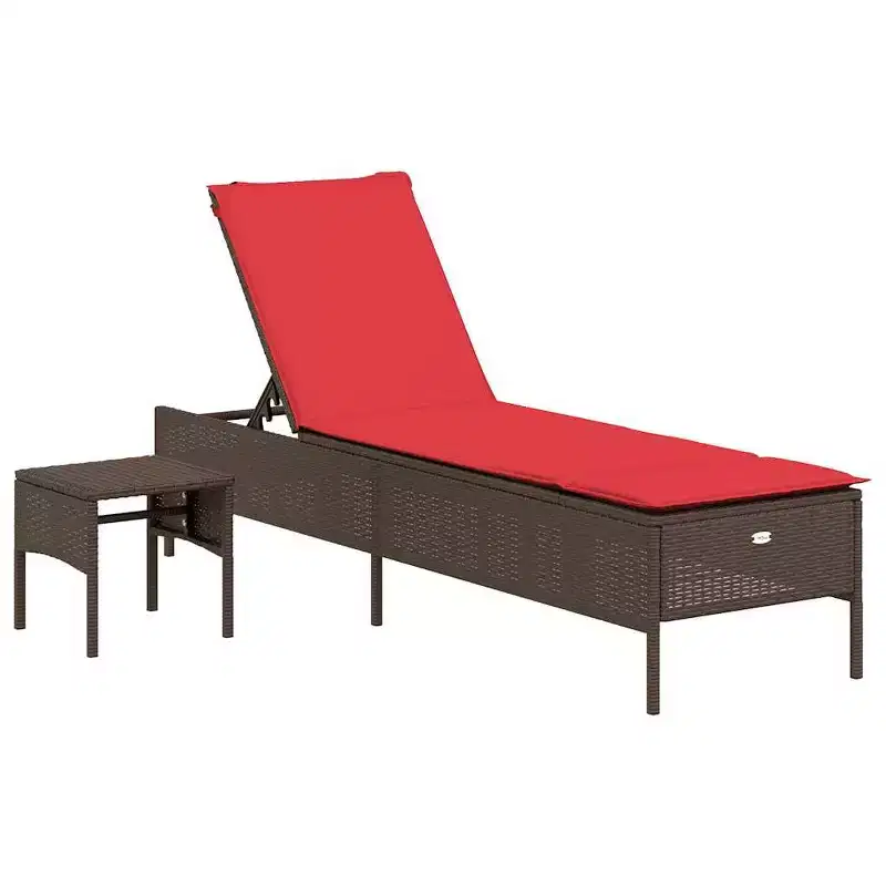 vidaXL Patio Sun Lounger Set PE rattan Extra Long Removable Covers