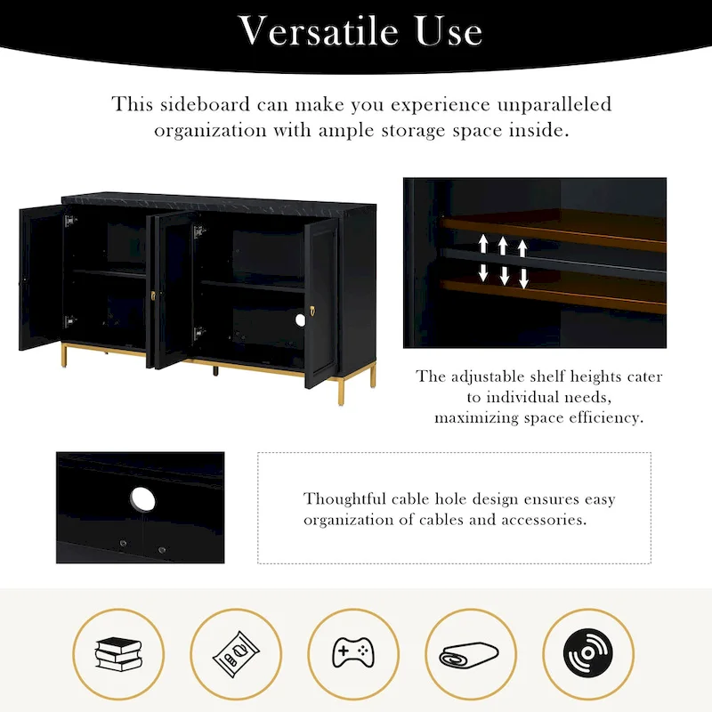 59 Sideboard Buffet Cabinet with Adjustable Shelf