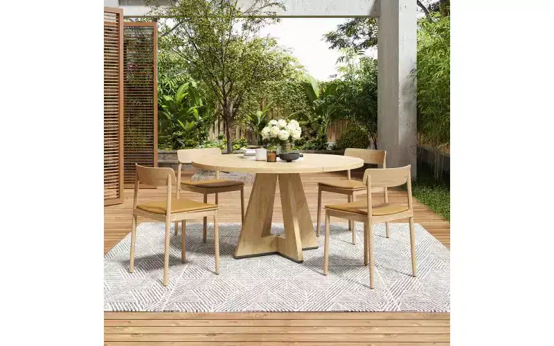 TUYOHW Wood Dining Table with Metal Legs,47 Round Kitchen Table for 4-7 with Smooth Round Edges,Spacious Dining Room Table for Living Room