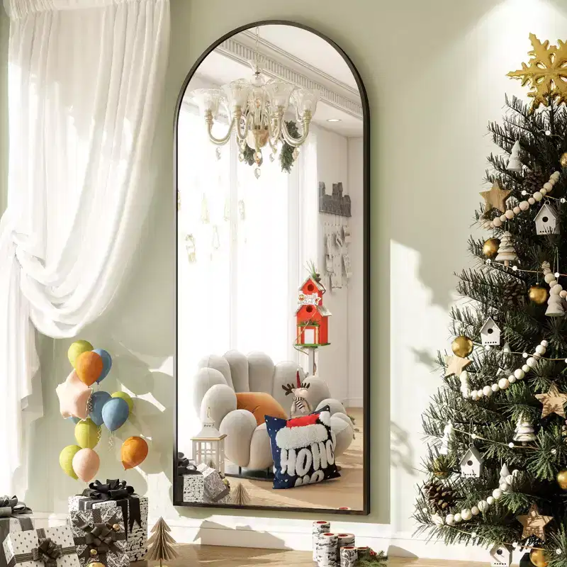 BEAUTYPEAK 65x24 Floor Mirror Arched Full Length Mirrors Wall Mirrors