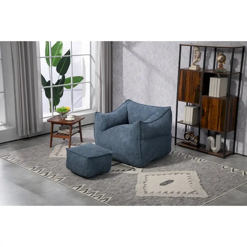 Boucle Bean Bag Chair with Memory Foam Filling for Ultimate Comfort