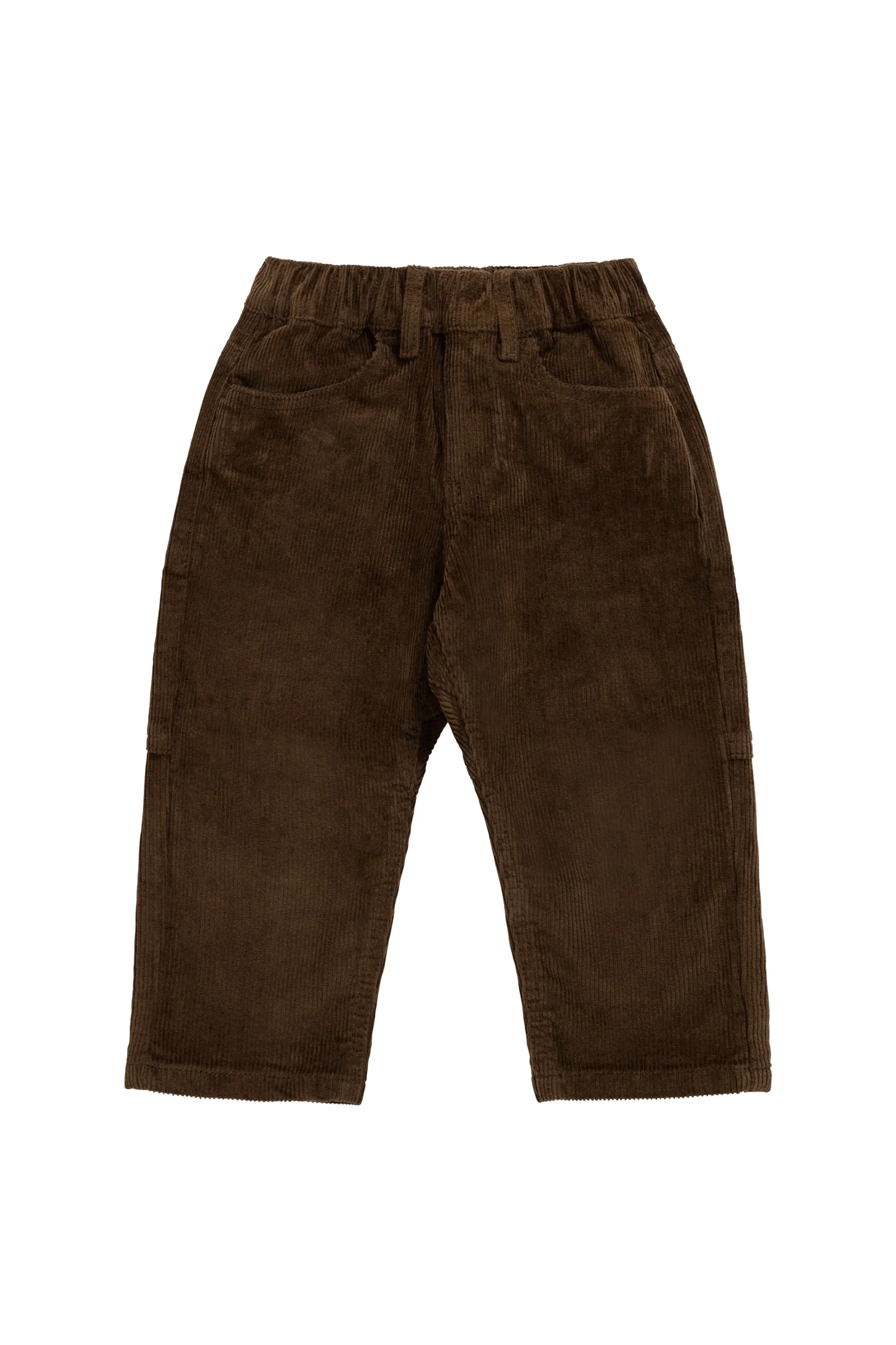 Classic Espresso Solid Cotton Pant with Elastic Waistband Comfortable Stretch for Kids 6M–8Y