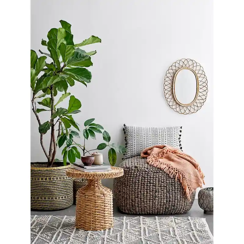 New Zealand Wool and Cotton Pouf