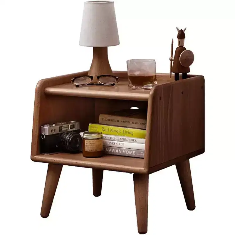 Bedside Tables, Side Tables Living Room with Large Open Storage Compartment, 4 Legs Bedside Cupboard