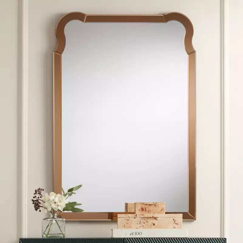 Noble Park Natalya 27 x 39 Warm Gold Rectangular Wall Mirror