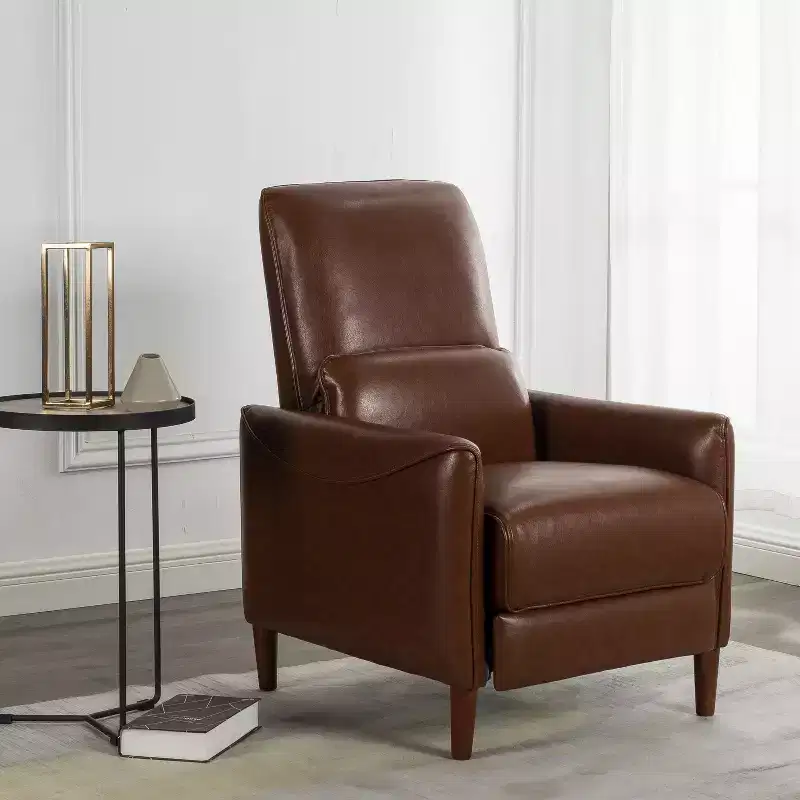 Christopher Knight Home Aiden Upholstered Recliner Chair with Rubberwood Tapered Legs