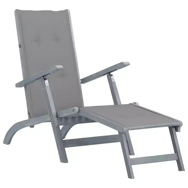 vidaXL Deck Chair Solid Acacia wood Standard Foldable Deck Chair