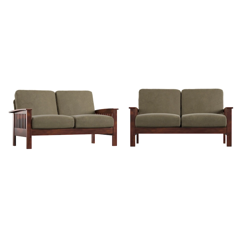 Sigulda Mission-Style Wood Loveseat