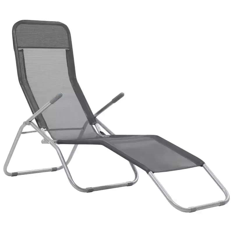 vidaXL Sun Lounger Set of 2 Powder-coated steel, Textilene Standard